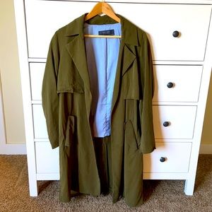 Zara Basic Trenchcoat in Green
